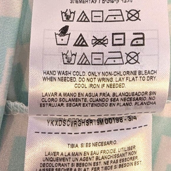 Guess | Slinky Short Sleeve G Checker Logo Top White & Pastel Turquoise | Medium - Picture 11 of 13